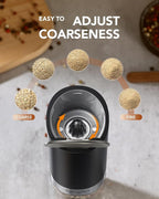 Sangcon Gravity Electric Salt and Pepper Grinder Set with Dust Cover, Battery Operated(4 AAA), Large Capacity, Adjustable Coarseness, One Hand Automatic Salt and Pepper Shakers Set Mill with LED Light