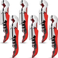 6 Pieces wine key wine opener Professional Waiter Corkscrews Stainless bottle opener Fold Serrated Foil Cutter Key for Family, Company Party,Bars,Restaurants(red)