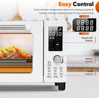 Nuwave Bravo Pro Convection Air Fryer Toaster Oven Combo, 2025 New and Improved, 10-in-1, 50°-450°F Temp Controls, Quick & Even Crisp Technology, 21Qt Capacity, Cream, PFAS Free