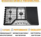Atgestore Upgraded W10685483 Griddle Replacement for Whirlpool Stove Parts 19.7"X12.4" Cast Iron Griddle Plate KitchenAid Amana 4/5 Burner Gas Range Stove Top Cooktop Burner Griddle Flat Top Pan