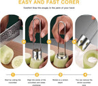 2 PCS Pepper Corer & Seed Remover, Stainless Steel Vegetable and Fruit Corer Tool, Easy Core Remover for Bell Pepper, Jalapeno, Pineapple, Pear – Kitchen Gadget Set
