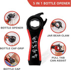Bottle Opener for Arthritic Hand,Jar Opener for Old People, Children, Women, Those with Weak Hands,Multifunctional Kitchen Gadgets (B-red)