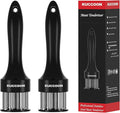Meat Tenderizer Tool (Pack of 2) Stainless Steel Needle Ultra Sharp 24 Blade Tenderizer Tool for Tenderizing Beef Chicken Steak Pork