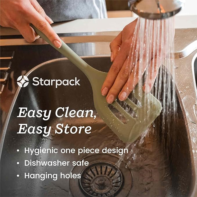 Starpack 'Like a Boss' XL Premium Silicone Cooking Utensils Set (6 Pcs) 13" - Heat Resistant Kitchen Utensils 600°F - Non-Stick Silicone Utensil Set - Large Kitchen Utensils Set for Cooking & Serving