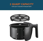 Elite Gourmet EAF-2612DX Personal 2.1Qt Compact Space Saving Programmable Hot Air Fryer, Oil-Less Healthy Cooker, Timer & Temperature Controls, 1000W, Black