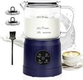 Casimhu 4-in-1 Milk Frother, Electric Milk Frother and Steamer with LED Touch Screen, Ceramic Lining Bottom, Milk Warmer 13.52oz for Lattes, Cappuccinos, and Macchiatos at Home (Navy blue)