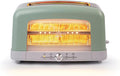 Graphite Heating Technology Pop-Up Toaster w/7 Heat Settings, 3 Toasting Functions & Unique Bagel Mode, Olive/Brushed Nickel