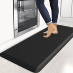 4/5 Inch Thick Kitchen Mats for Floor, StepRite Kitchen Rug for Standing Desk, Non-Slip, Thicker, Stain & Water Resistant, Comfort Anti Fatigue Floor Mat for Home, Kitchen, Office - Black,54 * 22''