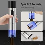 Electric Wine Bottle Opener and Beer Opener 2-in-1, Rechargeable Automatic Corkscrew with Foil Cutter, One-click Wine Opener Electric for Home Kitchen Party Wedding