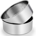 P&P CHEF 8 Inch Cake Pans Set, Round Baking Pan Stainless Steel Layer Birthday Wedding Cake Oven Pans, Non Toxic & Heavy Duty, Deep Side & Mirror Finish, Dishwasher Safe, (2Pcs)