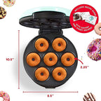 Mini Donut Maker,Electric Mini Doughnut Maker Machine, Makes 7 Mini Donutss, Non-Stick Mini Donut Machine, Easy Clean Doughnuts Maker Kit red (Pink)