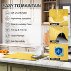 Ecotrim - Dish Drying Mat for Kitchen Counter | Coffee Bar Mat for Countertops | Heat Resistant Drainer Mat with Non-slip Rubber Backed | Hide Stain Kitchen Absorbent Draining Mat | Yellow 16"x24"