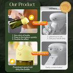 YARRAMATE 16oz/470ml Light-Blocking Dark Oil Sprayer for Cooking, 2 in 1 Olive Oil Dispenser Bottle for Kitchen, Premium Dark Green Glass Oil Bottle, Food-Grade Oil Mister for Air Fryer, BBQ (Pomelo)