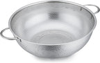 P&P CHEF Stainless Steel Colander, Micro-Perforated Food Strainer with Handle for Washing Draining, Great for Pasta Fruits Vegetables, Dishwasher Safe & Healthy, 5 Qt, 1Pc