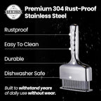 Meat Tenderizer Tool, Stainless Steel Blade Tenderizer for Meat – Extra Long Handle, Rustproof One-Piece Meat Tenderizer Mallet & Hammer, Steak Cooking Accessories, No Assembly Needed, 5-Year Warranty