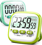 Antonki 2 Pack Classroom Timers for Kids Teachers, Magnetic Countdown Digital Kitchen Timer for Cooking, Study, Exercise, Games, Time Mangement - Loud/Silent Mode - Battery Included