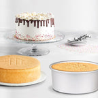 HomeMall 6 x 3 Inch Round Cake Pan Set of 3, Aluminum Baking Pans for Layer Cakes, Birthday Anniversary, Heavy Duty Non-Stick & Oven Safe, Commercial Grade Baking Tools for Home Kitchen