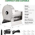2-in-1 Electric Vegetable and Fruit Slicer, Adjustable Thickness 0.04-0.4", Commercial Stainless Steel Cutter for Cabbage, Tomatoes, Lemons