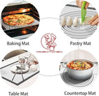 Silicone Pastry Mat for Dough Rolling,SIlicone Mat for Baking PIzza,Macaron, Pie Crust Pizza and Cookies Large Silicone Fondant Mat,Macaron Silicone Baking Mat