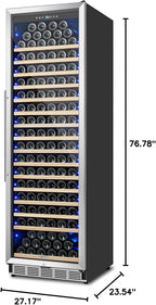 ORYMUSE Large 200 Bottle Wine Fridge - 24 Inch Wine Cooler Refrigerator, Freestanding and Built-in Design, Upgraded Compressor Cooling, Intelligent Temperature Memory