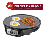 Elite Gourmet ECP-126 Electric Crepe Maker, Pancake, Hot Cakes and Non-stick Griddle with Spreader, Spatula and Recipes, 12", Black