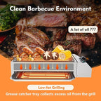 1800W Countertop Electric Griddle Flat Top Grill - Portable Barbecue, Smokeless Indoor, Non-Stick Cooking, Removable Plate BBQ With Temperature Control 110V