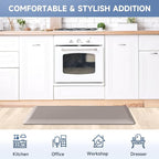 4/5 Inch Thick Kitchen Mat Anti Fatigue Mat Kitchen Rugs Kitchen Decor Non-Slip, Stain & Water Resistant, Kitchen Mats Desk Mat for Kitchen, Office, Workshop, Khaki, 17'' x 60''