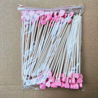 100 Pieces Disposable Wooden Coffee Stirrers Pink Heart Wooden Coffee Stir Sticks Wooden Stirrers Wooden Drink Stirrer Sticks for Coffee Cocktail Milk Beverage, 6.1 Inches