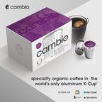Cambio Roasters Sumatran Keurig Organic Coffee K Cups, Only Aluminum Keurig Coffee Pods with Organic Beans, More Flavor & Longer Lasting Freshness, Sumatran Dark Roast K Cups, 10 count