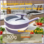 2026 Upgrade Titanium Pot 12in Titanium Alloy Non-Stick Pot with Lid with Steamer Titanium Frying Pans Nonstick Titanium Pots And Pans, Nonstick Frying Pan Cookware Sets, Deep Saute Pan (Red, 12in)