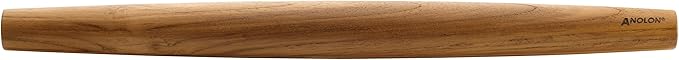Anolon Tools and Gadgets 3-Piece Prep Set Pastry Wheel Cutter, Pastry Brush, 19" French Rolling Pin