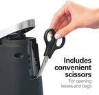 Hamilton Beach Smooth Edge Electric Automatic Can Opener for Kitchen with Easy Push Down Lever, Extra Tall, Includes Stainless Steel Scissors, Black and Chrome (76607)
