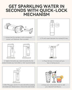 MOKKOM Sparkling Water Maker Soda Maker Soda Streaming Machine for Carbonating with 1L Carbonating Bottle, Compatible with Any Screw-in 60L CO2 Carbonator(NOT Included)