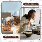 1 Cup Dog Food Scoop 304 Stainless Steel Dog Food Measuring Cups Metal Pet Scooper with Inner Precision Scale Measurement for Dogs, Cats, Birds & Rabbits (1 cup)