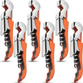 6 Pieces wine key wine opener Professional Waiter Corkscrews Stainless bottle opener Fold Serrated Foil Cutter Key for Family, Company Party,Bars,Restaurants(orange)