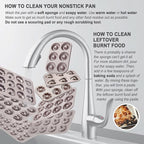 CHEFMADE Donut Mold Cake Pan, 20-Cavity Non-Stick Ring Doughnut Bakeware for Oven Baking (Champagne Gold)