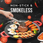 Non-Stick Electric Indoor Grill Pan, 11-15.74in Electric Griddle Nonstick, Multi-functional Korean Electric Indoor Grill, Smokeless Portable Electric Gril (36cm/15in)