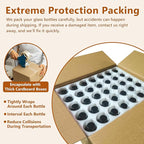 35 Pack 4oz Amber Glass Boston Round Bottles with Polycone Leak-Proof Phenolic Caps – Brown Airtight Refillable Containers for Homemade Vanilla Extract, Essential Oils, Herbal Medicine, and Syrups
