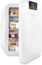 Cooluli 20 Liter Mini Fridge with Temperature Control - White Thermoelectric Cooler and Warmer for Bedroom, Office, Car, Dorm