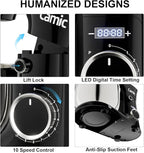 Camic Stand Mixer, 4.2QT+5.3QT Two bowls Electric Food Mixer, 10 Speeds with Digital setting 3-IN-1 Kitchen Mixer for Baking Cakes Cookie Bread Salad with Egg Whisk,Dough Hook,Flat Beater (Black)