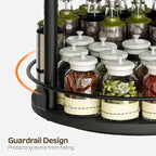 YATINEY 3-Tier Lazy Susan Organizer, Rotating Spice Rack, Spinning Organizer, Industrial Turntable Spice Rack Organizer for Cabinet, Kitchen Countertop, Pantry, Black SR23BK