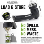 Mamba Lite Electric Herb Grinder, USB Rechargeable Herb & Spice Grinder for Dried Herbs, One-Hand Automatic Kitchen Herb Mill, Portable Spice Grinder with Cleaning Tools, 0.75 g Capacity, Black