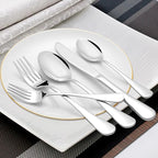 NICE KITCHEN Silverware Set, 40 Piece Stainless Steel Cutlery Sets for 8, Heavy Duty Flatware, Mirror Polished Forks Spoons and Knives Set, Reusable Utensils for Home Kitchen, Dishwasher Safe