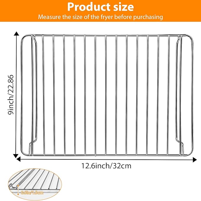 Countertop Toaster Oven Accessories for Hamilton Beach Convection Oven, 12.6×9 IN Food Grade Stainless Steel Toaster Oven Accessories Wire Rack, Dishwasher Safe