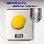 Food Kitchen Scale High-Precision Digital Scale Accurate Weighing for Baking & Cooking Enthusiasts (Silvery & Black)