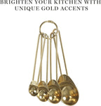Martha Stewart Richburn 4-Piece Gold Stainless Steel Measuring Spoons Set – Durable and Stylish Kitchen Measuring Tools for Precise Baking and Cooking