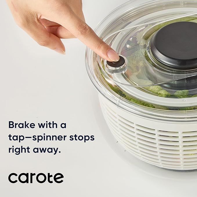 CAROTE 3.8 Qt Salad Spinner Small Lettuce Spinner Plastic Vegetable Fruit Washer, Vegetable Cleaner Salad Cleaner Lettuce Washer, Non-Slip Base, BPA-Free