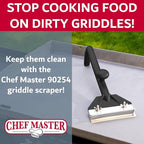 Chef Master Griddle Scraper Replacement Blade - 5 1/2" Wide x 1.2mm Thick - Stainless Steel Reversible Blade - Fits Most Scrapers - Double Beveled Edge for Chrome Griddle