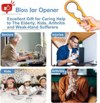 Jar Opener, Bloss Non Slip Jar Bottle Opener Jar Gripper for Weak Hands, Seniors With Arthritis and Children, 4 in 1 Multi-Function Colorful Can Opener Get Lids Off Easily, Orange