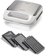 3-in-1 Indoor Grill, Sandwich/Panini Press & Waffle Maker Plus, White